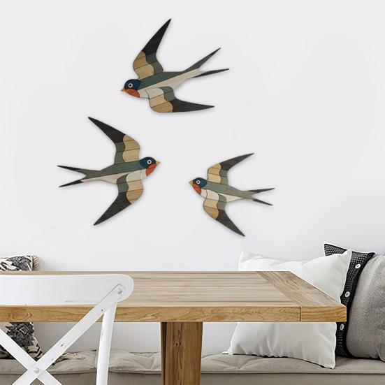 Wooden Beach Wall Art Vintage Sea Turtle Duck Bird Wall Decor Rustic Farmhouse Coastal Ocean Hanging Ornament for Living Room Bedroom
