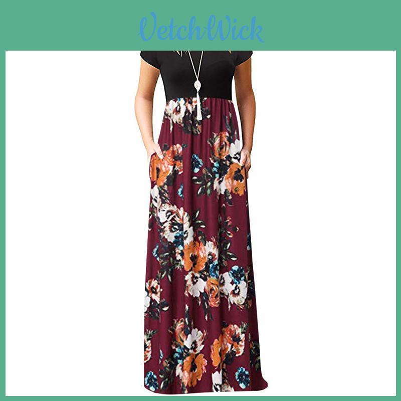Stunning Women Boho Floral Long Maxi Dress For Cocktail Parties And Summer Events