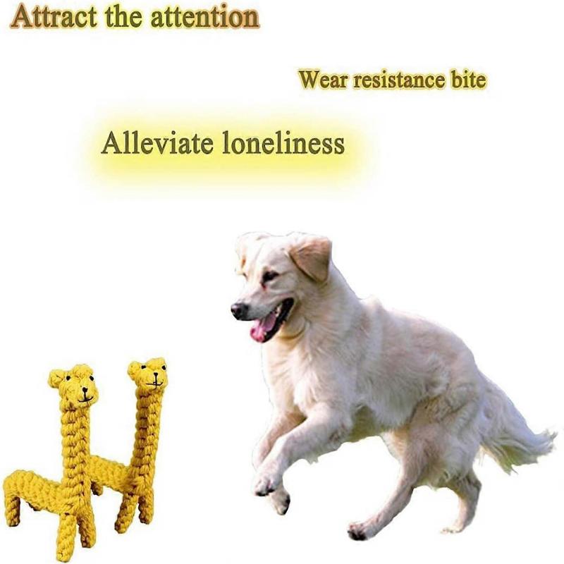 Dog Pet Puppies Chew Toy Teething Bored Dog Rope Ball Knot Training Teeth Dog Treat Toy Small and Medium Dog (Giraffe)