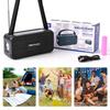 Solar Powered FM Radio Portable Radio with LED Flashlight Music Player with Shoulder Strap with Speaker for Camping Travel
