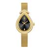 Yalalusi Teardrop Diamond Women's Gold Mesh Quartz Watch - Light Luxury, Waterproof, with Calendar