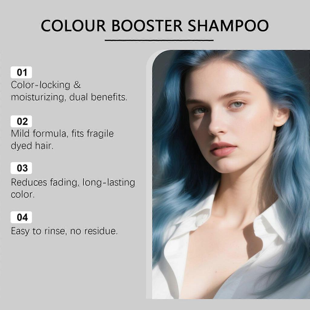 GleamXi Blue Hair Shampoo Gently Cares For Smooth Hair Texture, Naturally Color-Enhancing Hair Luster Shampoo