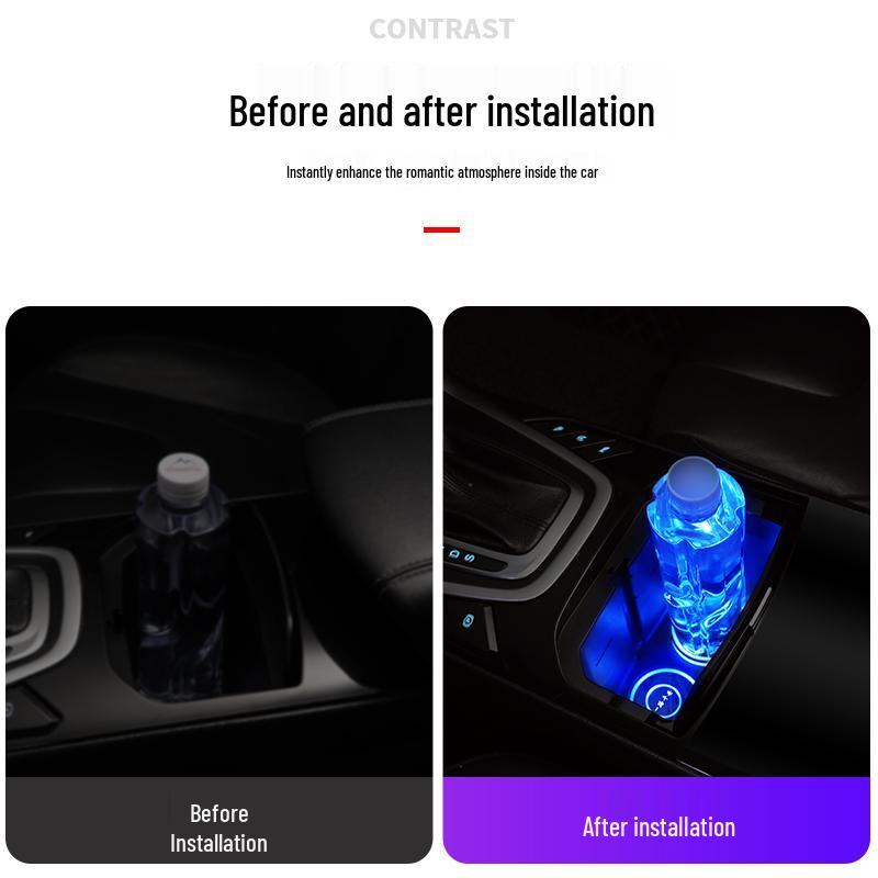 Ford Luminous LED Interior Water Cup Coaster with Seven-Color Ambient Light