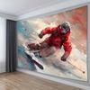 Action Skiing Tapestry - Modern Wall Art for Home Styling, Perfect for Living Rooms and Bedrooms, Unique Design, Vibrant Colors