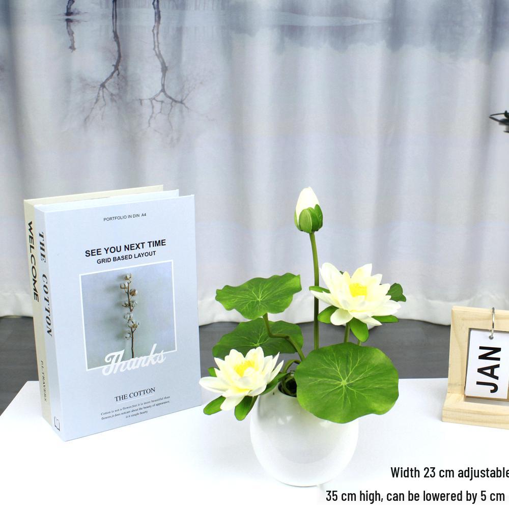 Artificial Silk Lotus Flower Ornament for Buddha Altar - Decorative Bonsai Guanyin Flower
