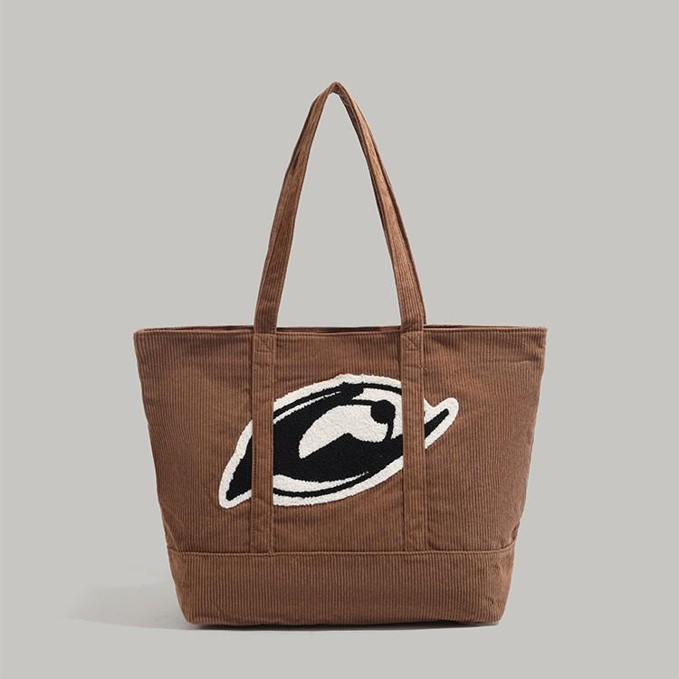 

Autumn and Winter Corduroy Bag High-end Large Capacity Shoulder Underarm Bag Niche Tote Bag Student Commuting Bag Dark Coffee Color