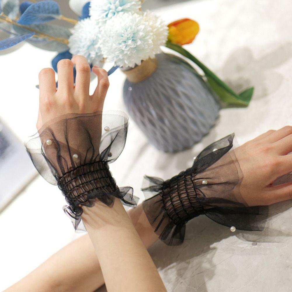 Victorian Detachable Sleeves Cuffs Detachable Costume Accessory Lace Ruffled Wrist Soft Comfortable Fake Sleeves Cuffs Wedding