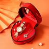 Heart-Shaped Diamond Watch & Necklace Set - Stainless Steel Gift Box for Teacher's Day or Holiday Gift for Girlfriend