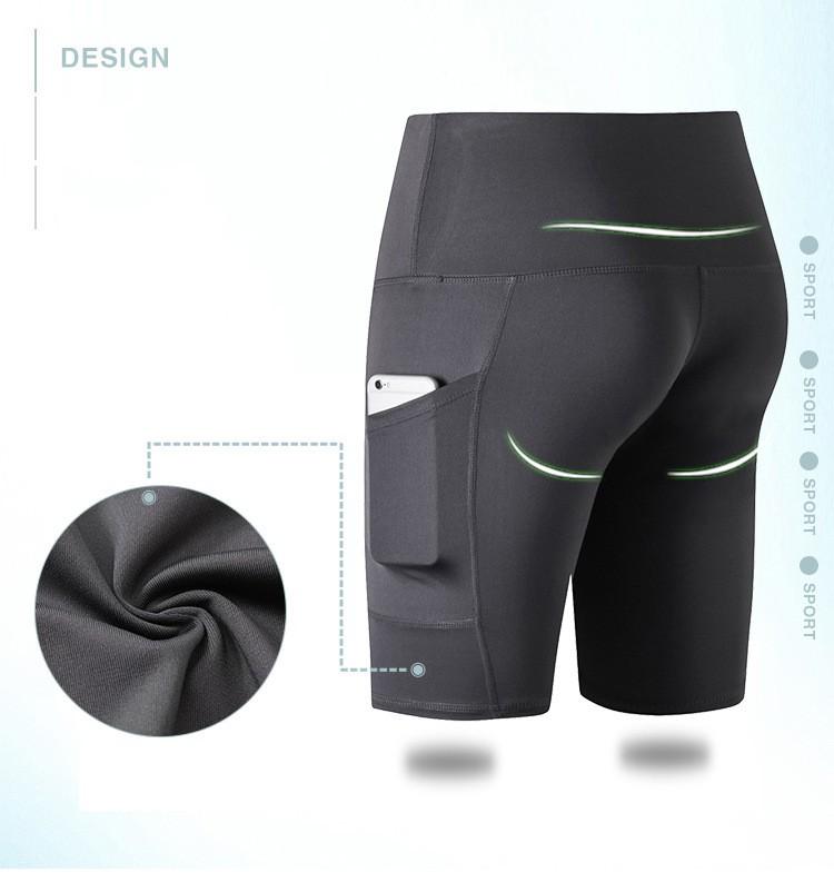 Women's Yoga Shorts High Waist Quick Dry Running Sweatpants with Pockets