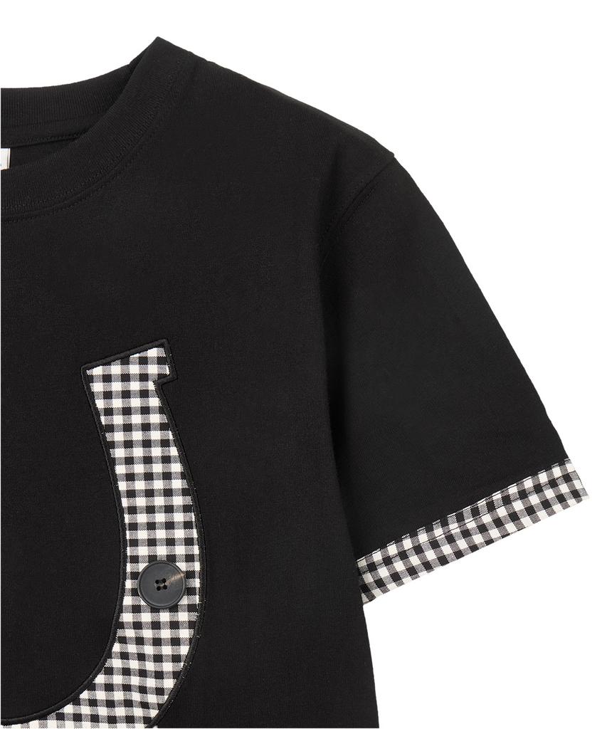 Dandel Dd Horseshoe Check Applique Tee (Black)