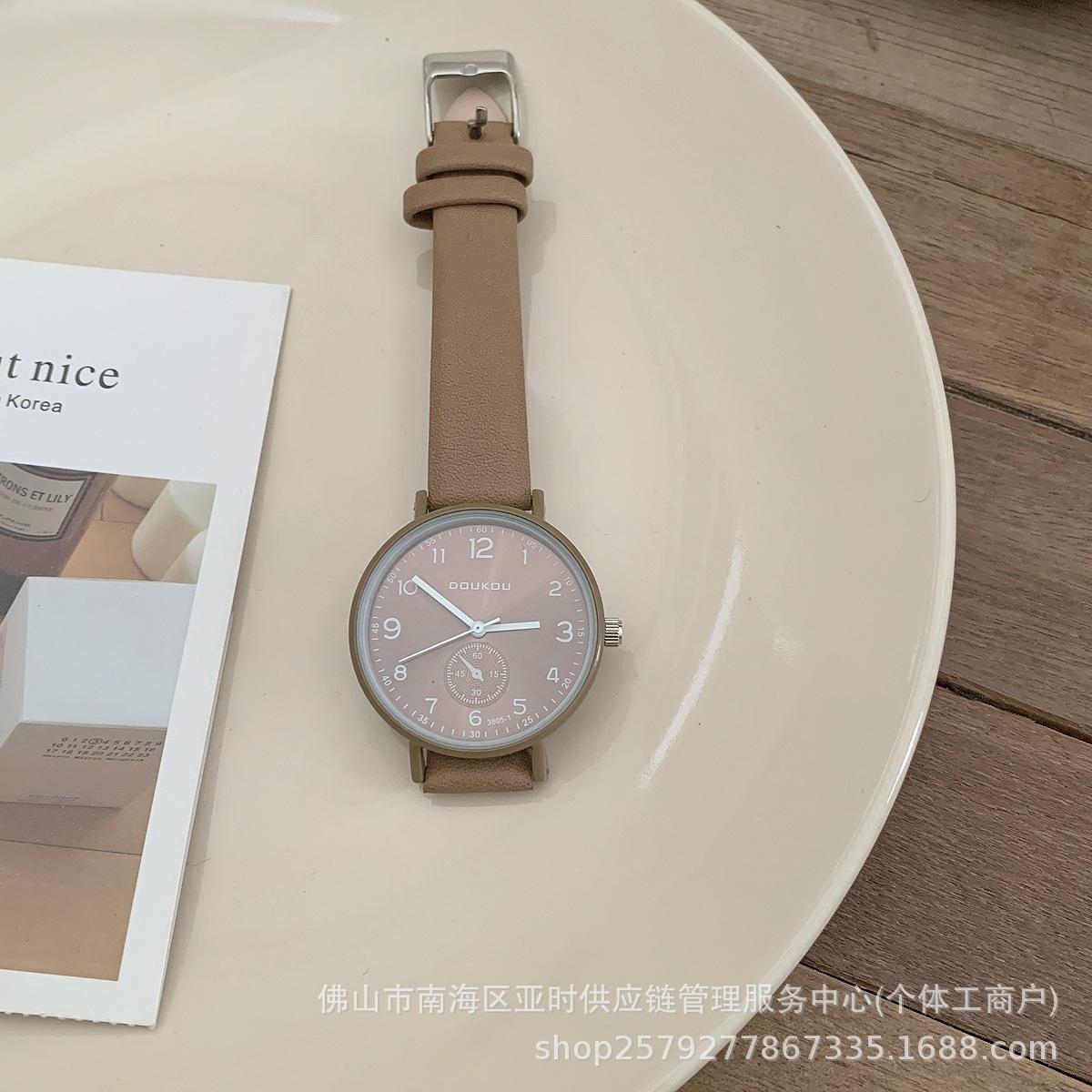 Mori College Small And Fresh Watch Female Simple Retro Versatile White Quartz Watch Female