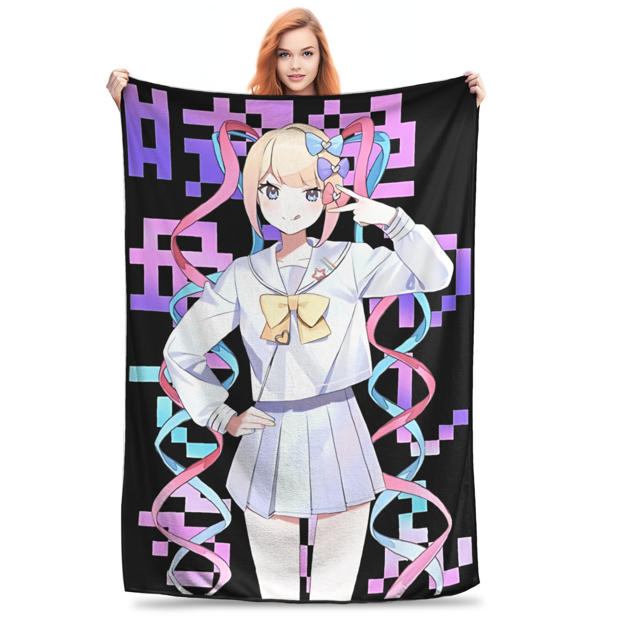 Comfort Needy Streamer Overload Blanket Merch Bed Decorative Throw Blankets Super Warm Flannel for Outdoor 75X95CM
