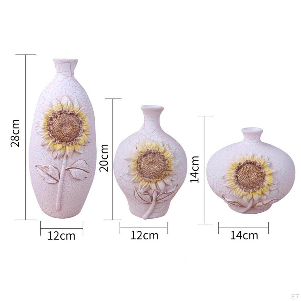3er-Pack Harzvase Elegante Blumenvase für Hochzeitsfeier Heim Wohnzimmer Dekoration Ornament
