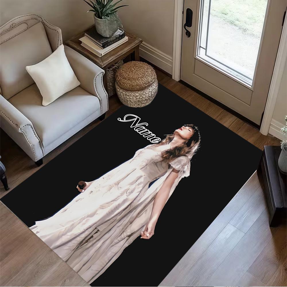 Elegant Elegance White Personalized Text Carpet Perfect for Dormitory Entryway Study room Kitchen Anti-slip Rug Decorate Offices