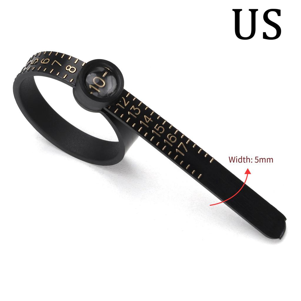 US/UK/EU/HK Size Ring Ruler Ring Measuring Tape Ring Measuring Tool Annular Coil Finger Size Filter with Magnifying Glass