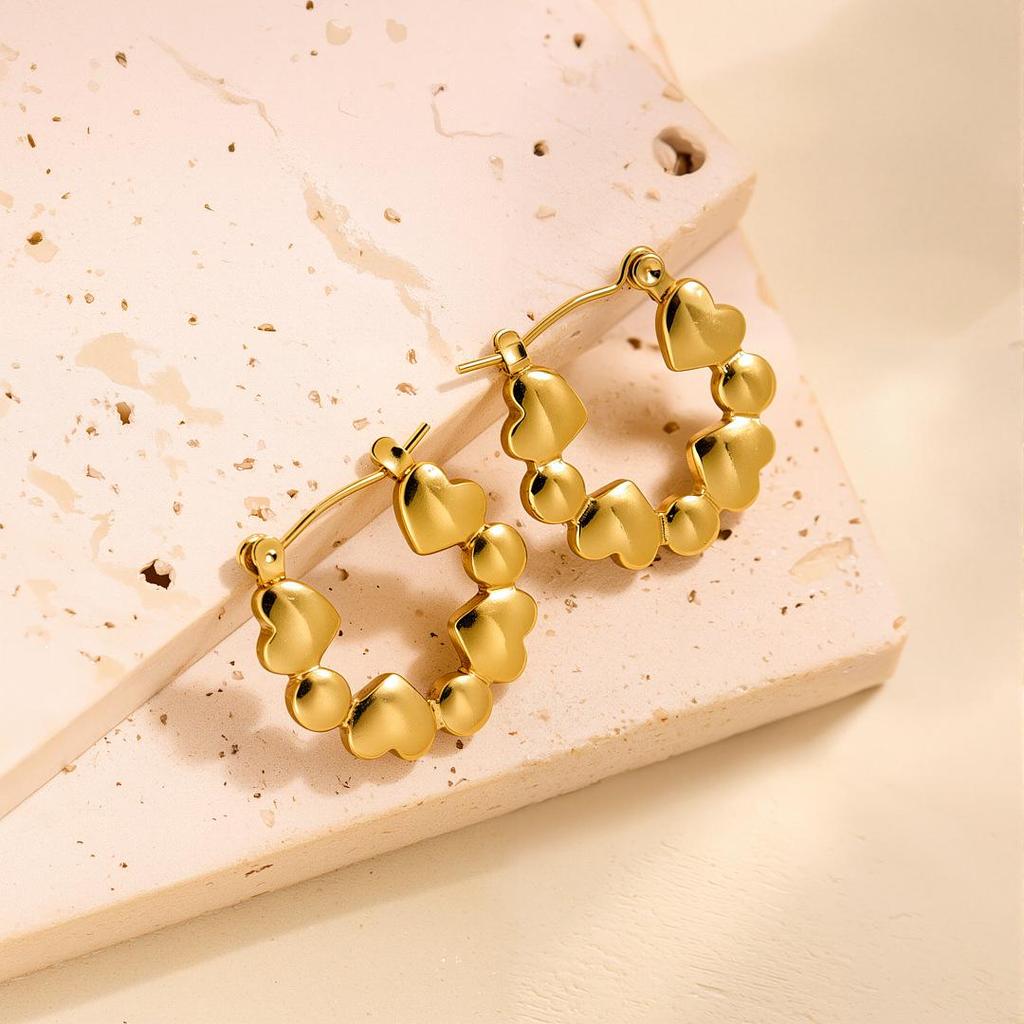 Raffinate Ear Cuff in Acciaio Titanio Oro 18k per Donna