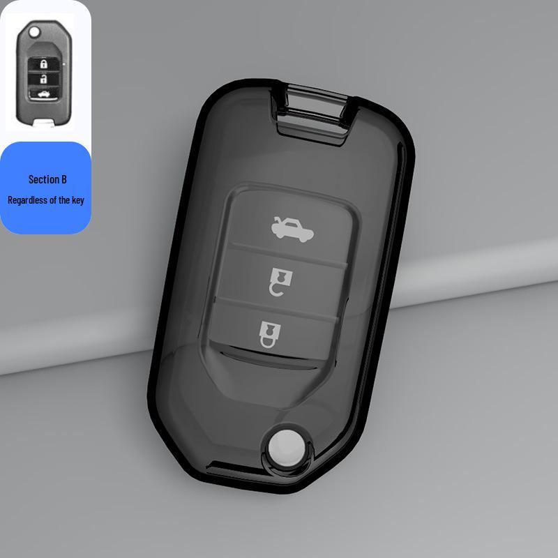 Honda Key Case for Civic, Accord, CRV, Vezel, URV, Avancier, Fit, Crider, Integra, Breeze - Transparent Shell