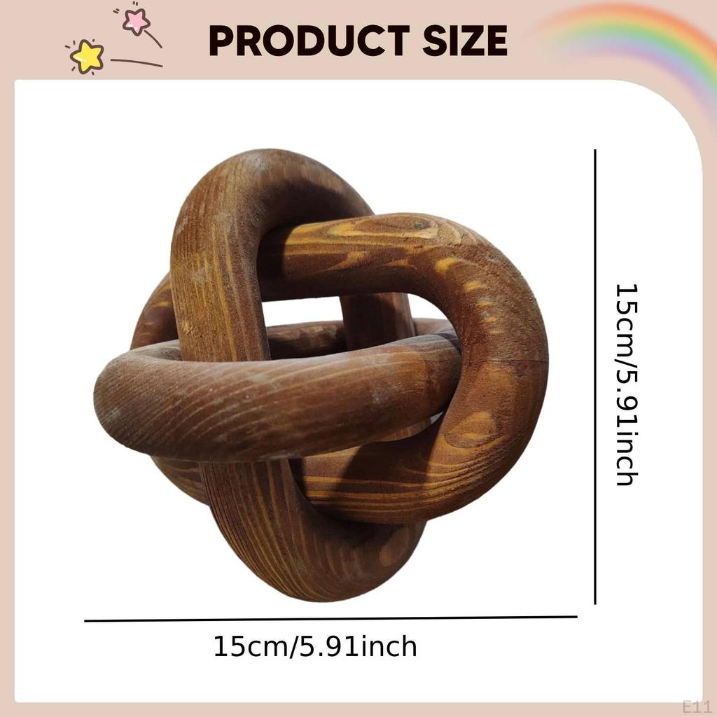 3 Link Chain Decor Coffee Table Minimalist Boho Geometric Decorative Knot for Bedroom