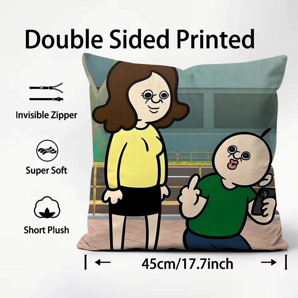 

Funny Bbangbbangs Diary Cushion Cover Plush Fabric Soft DoubleSided Printed Sofa Warm Winter Home Child Gift Pillow Case 30x30cm
