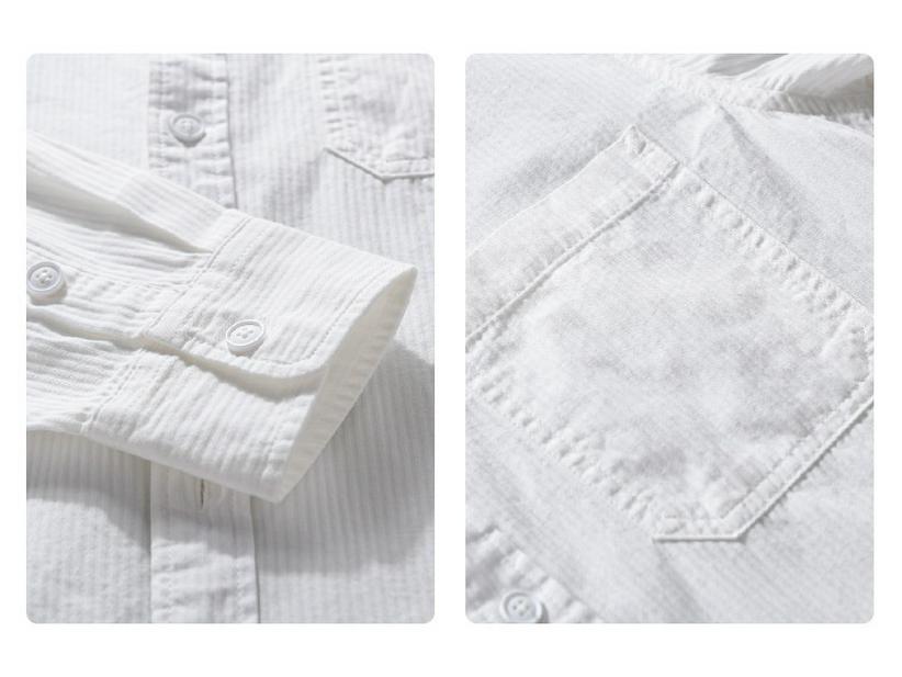 Men's Retro Solid Color Long Sleeve Shirt - Loose Fit, Simple, Stylish, Perfect for Spring & Autumn