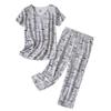 Sommer Damen T-Shirt Kurzarm Sieben Hosen Set Loungewear Sets Plus Size Pyjamas Set