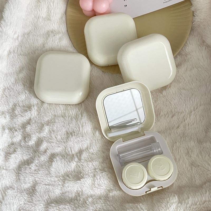 Candy enfärgad kontaktlinsfodral Plastfärgad kontaktlinslåda Bärbar kontaktlinsförvaringslåda Mini Care Box