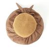 UV-blocking blackout ribbon bucket hat (brown) vacation hat