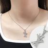 Cubic Zirconia Crown Letter Pendant Necklace Silver Hip Hop Punk Alphabet Jewelry