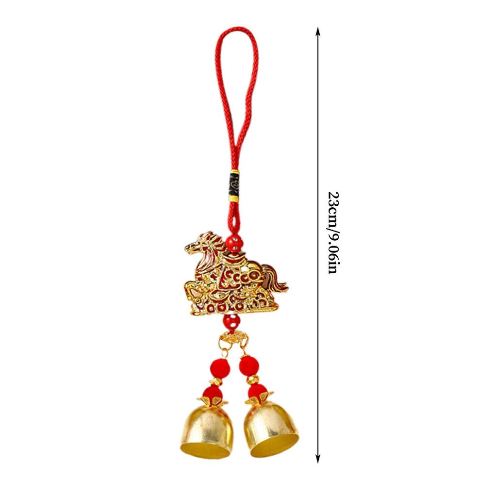 Horse Year Wind Chime Pendant 2026 Chinese Spring Festival Blessing Wind Bell 9 Inch Metal Horse Ornament For Garden Backyard