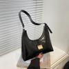 French Vintage Women's Shoulder Underarm Bags Casual Simple Ladies Pu Leather Crossbody Bag Solid Color Female Hobos Handbags