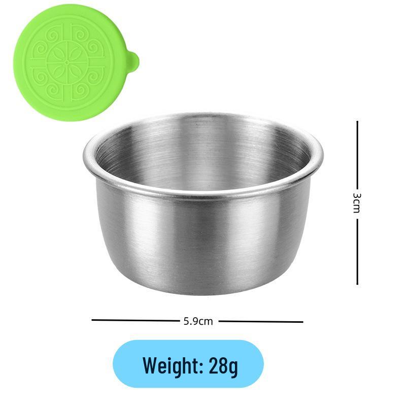 304 Stainless Steel Sauce Container with Silicone Lid, Sealed, for Outdoor Use and Seasoning.