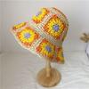 Hot-selling handmade crochet flower straw hat summer big brim sun hat women's travel sun protection hat vacation beach hat tide