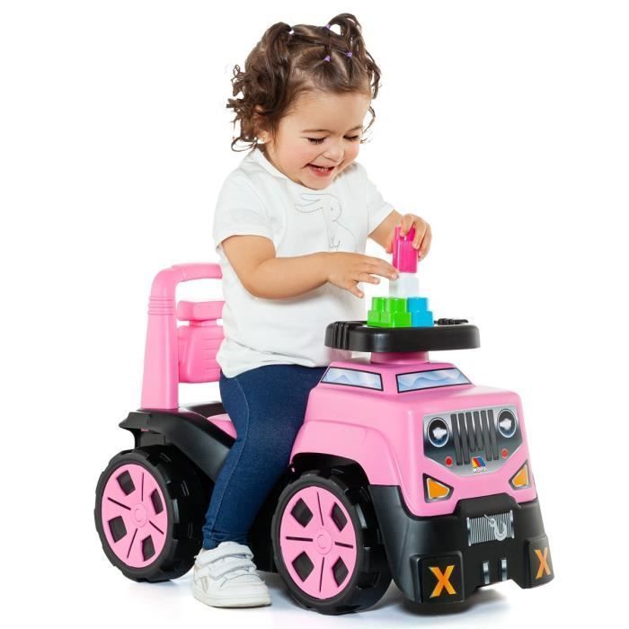 Trotteur Rose 3 en 1 - MOLTO - Suv + Jeu de blocs - Fille - Blanc - A partir de 3 ans
