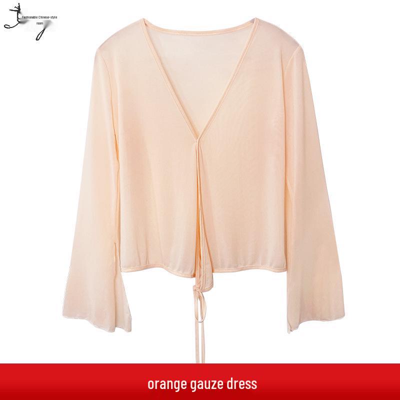 Chinese Classical Dance Costume: Women's Fairy Gauze Top and Mesh Skirt Set