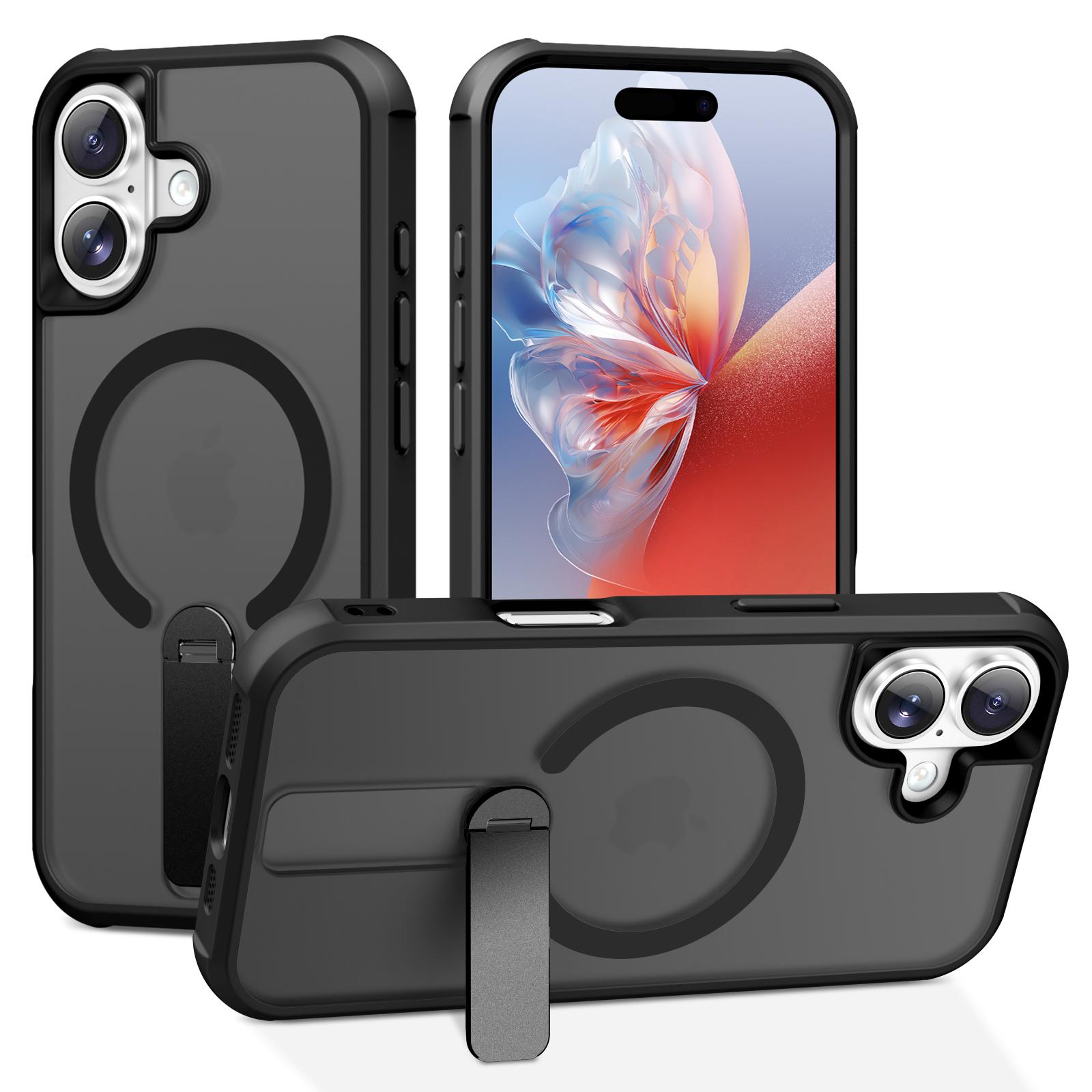 

For iPhone 17 Case Compatible with MagSafe Kickstand TPU + PC Drop Protection Phone Cover