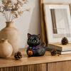 Midnight Theme Decorative Figurine Witches Cat Duck Figurine, Dark Fantasy Resin Whimsical Decor Accessories Statue, Gothic Cat-Duck Ornament, Spooky