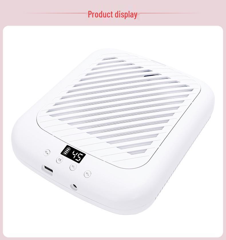 Portable Rechargeable Turbo Brushless Nail Dust Collector with Adjustable High Power for Nail Art