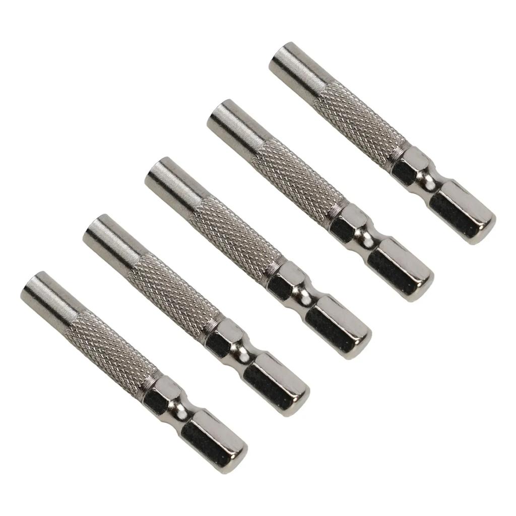 5pcs 6.35mm Hex Shank Insert Bit Adapter To 4mm Electric Screwdriver Socket Holder Micro Bit Adapter Magnetic Holder Tools