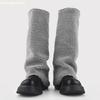 2025 New Winter Snow Boots Gray Fur Zipper Sleeve Shark Boots Platform Heightening Women Mixed Color Knee-High Boots