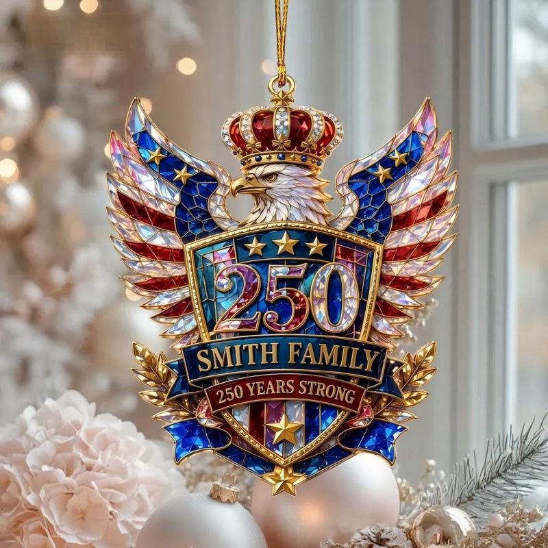 Patriotic Theme Acrylic Christmas Ornaments for the 250th U.S. Anniversary