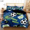 Cool Football 3d Stereo Printing Quilt Cover Pillowcase Children's Room Bedding Set 100% Polyester 3 Pieces Can Be Customized