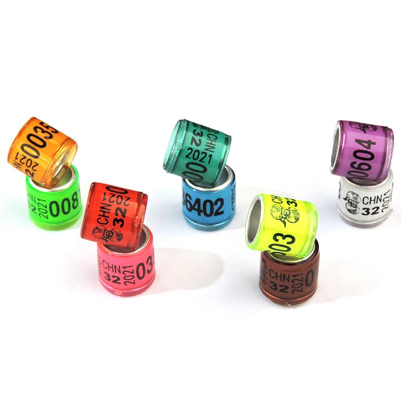 20 stk Pigeon Foot Ring Med Word Slitesterk Bird Ring Flerfarget