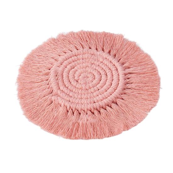 Cup Mat Highly Absorbent Braided Drink Coaster Solid Color Heat-Resistant Reusable Woven Coaster Cup Pad