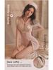 Sexy Transparent Lingerie Soft Yarn Slit Skirt Nurse Uniform Set 9040