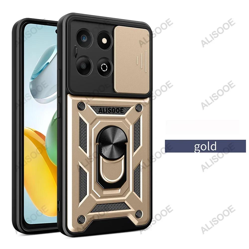 Funda for Honor X8C X7C 4G Case Slide Camera Lens Ring Stand Holder Shockproof Phone Cover for Honor X7C Capa