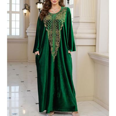 Women's Fashion Spring Fall Plaid Print Long Sleeve O-Neck Loose Waistline Casual Dresses