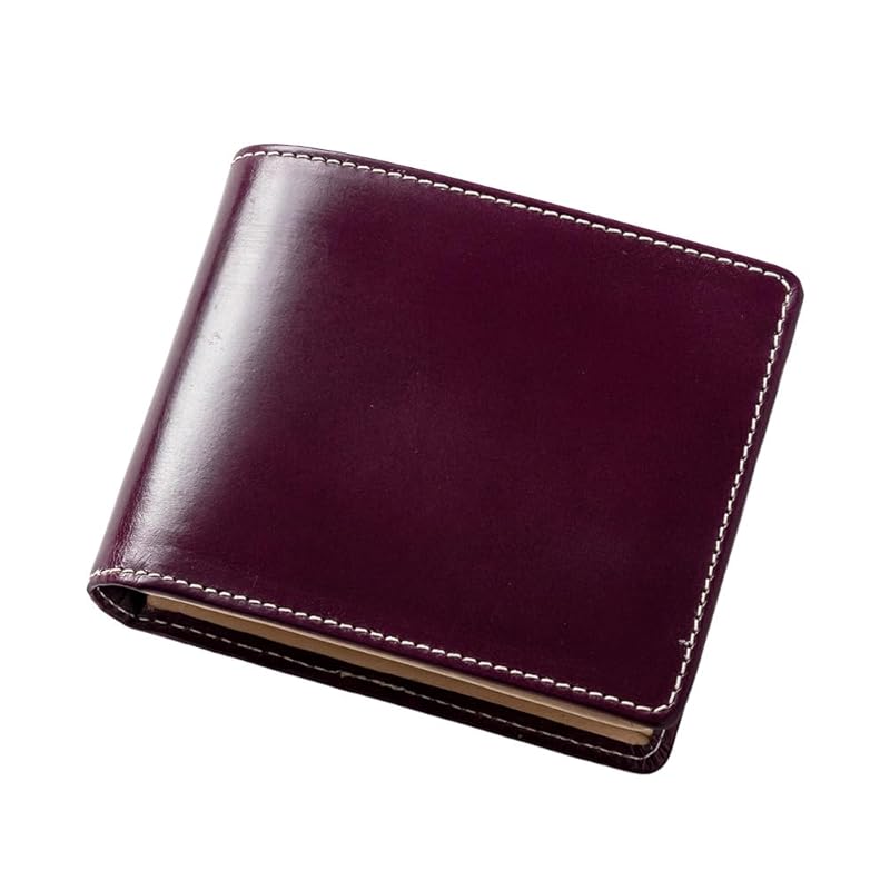 

[British Green] bifold wallet Made with British bridle leather wallet men s 07.Purple