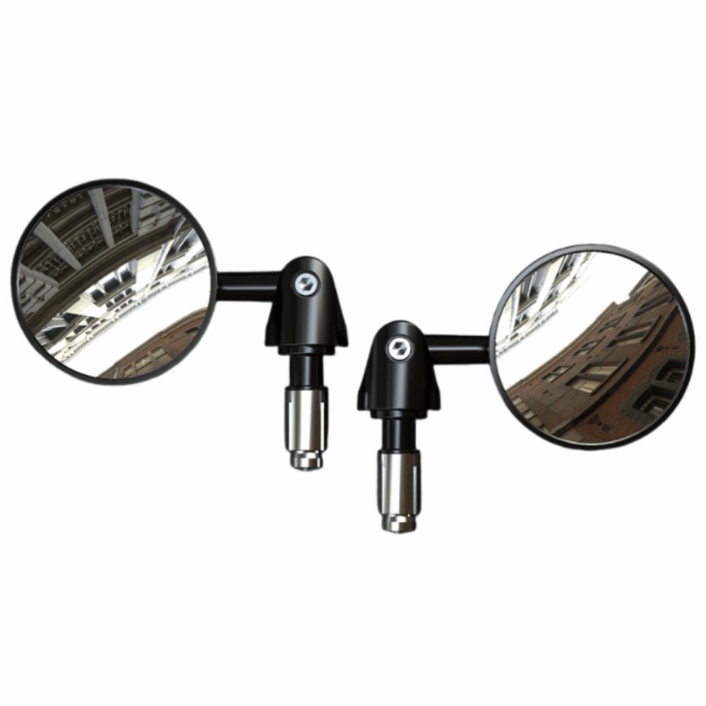 

2Pcs Round Motorcycle Rear View Mirrors Full Angle Handle Bar End Mirror for 16-18mm ID Handle 1 Pair Convex Mirror