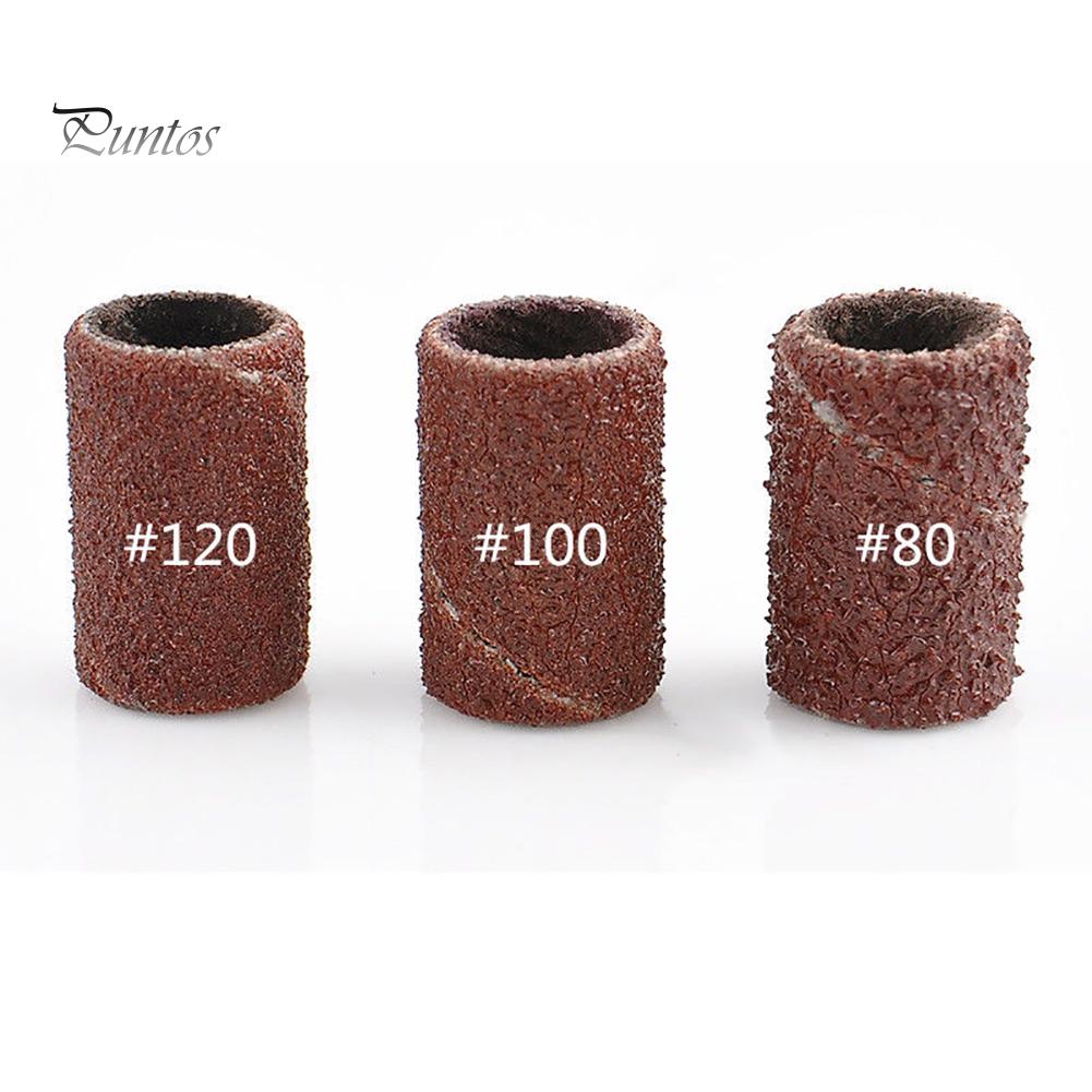 Punti Nail Art 100 Pezzi Buffer Abrasivo Banda Punte per Macchina Lima Trapano Anello Abrasivo Strumento