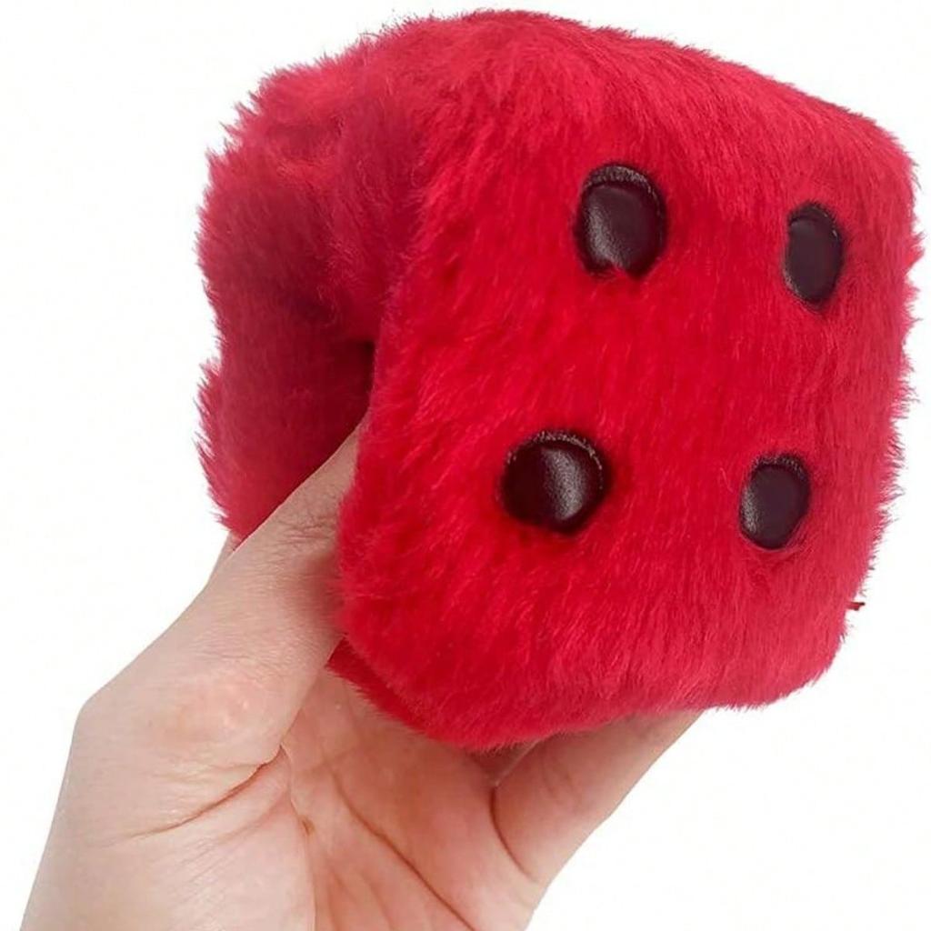 Couple Fuzzy Dice With Leather Dots Retro Car Mirror Hanging Accessories For Car Decoration